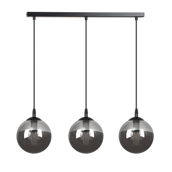 Przydymiona lampa wisząca gwinty E14 3x40W czarny/grafit 712/3 COSMO 3