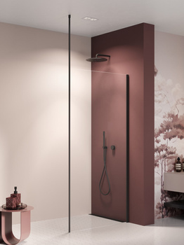 Walk-in 80x200 – Czarny, szkło 8 mm (K-1723-WS) | New Trendy