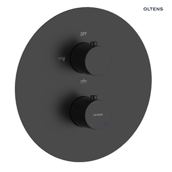 Oltens Katla bateria wannowo-prysznicowa termostatyczna podtynkowa czarny mat 34600300