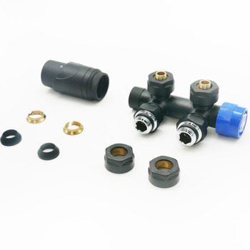 Zestaw zaworów termostatycznych LaVita Zen czarny mat 50 mm do grzejnika