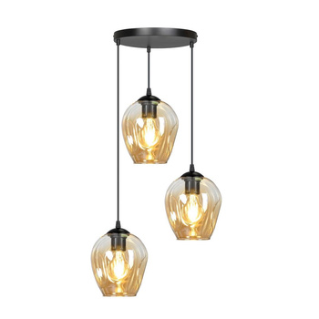 Trzy lampy wiszące regulowane miodowe klosze 60W 40cm 681/3PREM ISTAR 3 PREMIUM