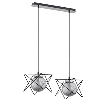 Stylowa lampa wisząca z podwójnym kloszem SAGITO TRACK 62096 CZARMA