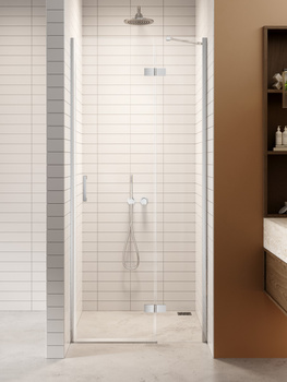 Drzwi wnękowe 120x200 – Chrom, szkło 6 mm (D-0854A) | New Trendy