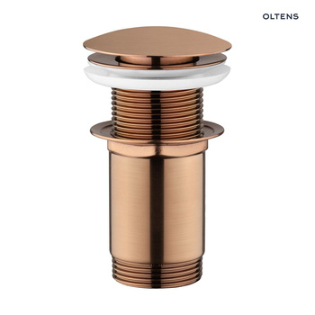 Oltens Rovde korek do umywalki klik klak okrągły bez przelewu G1 1/4 miedź szczotkowana 05201610