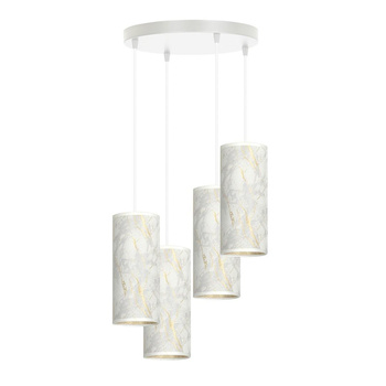 Lampa wisząca tuba 4x10W biały marmur 1057/4PREM KARLI 4 PREMIUM MARBEL