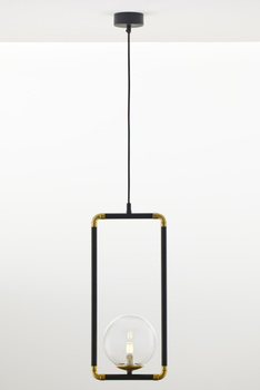 ZAFRA nowoczesny żyrandol 1-punktowy czarny klosz transparent 2023