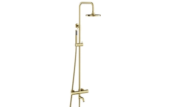 Zestaw prysznicowy natynkowy termostatyczny Veo I / Decco / Illusion złoty szczotkowany