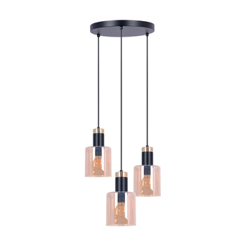 Lampa wisząca, złota dekoracja i miodowy klosz K-5257 z serii ALTO