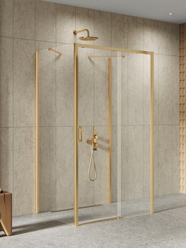 Kabina prysznicowa 110x80x200 – Złoty, szkło 6 mm (K-3867) | New Trendy