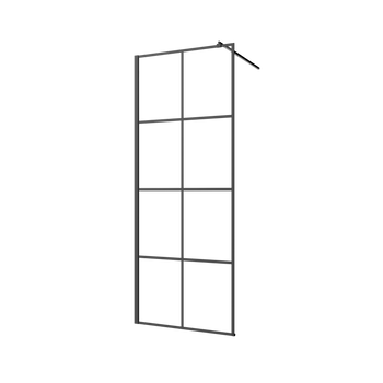 KABINA WALK-IN II 80X200CM GEOMETRYCZNA 8MM SHINY-GLASS CZARNY
