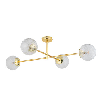Lampa sufitowa złota, transparentne szklane kule 4xG9 CADIX GOLD 4607