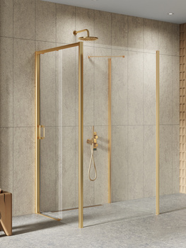 Kabina prysznicowa 110x90x200 – Złoty, szkło 6 mm (K-3958) | New Trendy