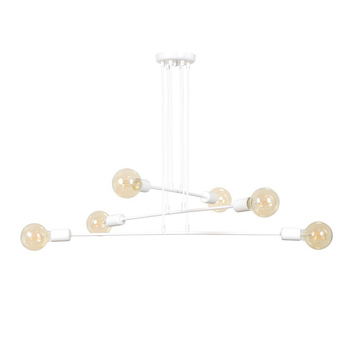 Lampa regulowana metalowa biały 6x60W 84cm 697/6 MULTIPO 6