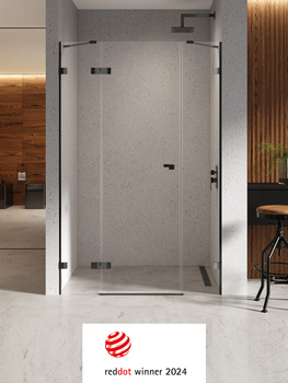 Drzwi wnękowe 150x200 – Czarny chrom, szkło 8 mm (EXK-6141) | New Trendy