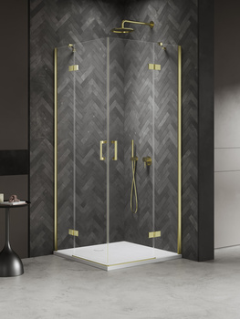 Kabina prysznicowa 100x90x200 – Złoty, szkło 6 mm (K-4561) | New Trendy