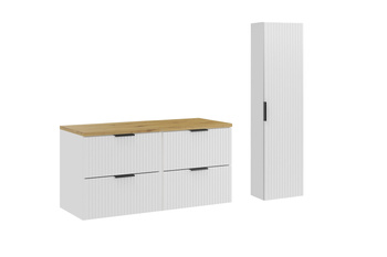 Zestaw meblowy 120cm z blatem i Szafką wysoką Adel White – set-adw b artisan 120cm hc