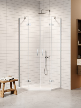 Kabina prysznicowa 100x80x200 – Chrom, szkło 6 mm (K-3691) | New Trendy