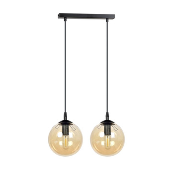 Podwójna lampa wisząca z kloszami 40W czarny/miodowy 713/2 COSMO 2