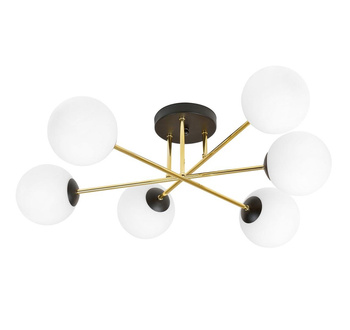 Lampa sufitowa z sześcioma kloszami MAGNUM 6 BL OPAL 1233/6