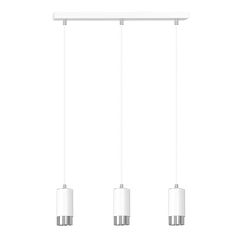 Lampa wisząca potrójna punktowa biały/chrom 3xGU10 LED 30W 814/3 FUMIKO 3