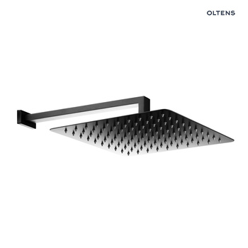 Oltens Vindel (S) Lagan (S) deszczownica 30 cm kwadratowa z ramieniem ściennym czarny mat 36014300