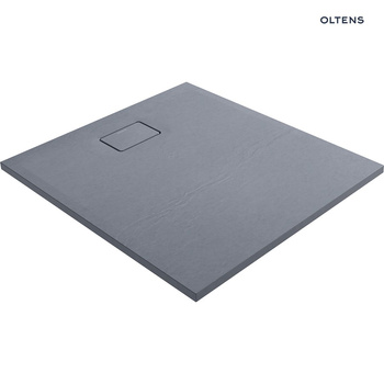 Oltens Bergytan brodzik 100x90 cm prostokątny RockSurface szary beton 15101700