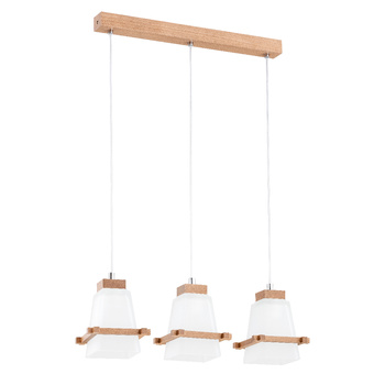 Wisząca lampa 3-punktowa VELSA 63008 z elementami drewna