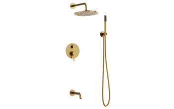 Zestaw prysznicowy podtynkowy Veo / Decco / Illusion złoto szczotkowane