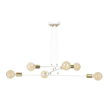 Nowoczesna lampa wisząca LOFT złote elementy 6x60W 786/6 VESIO 6