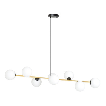 Modernistyczna lampa wisząca z kloszami GRAVITY 8 BL OPAL 1241/8