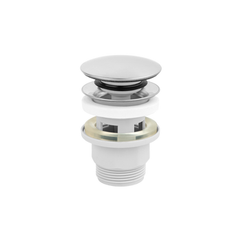 KOREK CLICK-CLACK, ABS, Z PRZELEWEM, DUŻY GRZYBEK CHROM