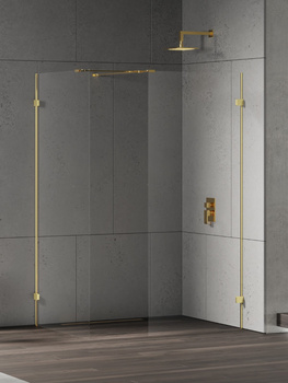 Walk-in 140x80x200 – Złoty, szkło 8 mm (EXK-4872) | New Trendy