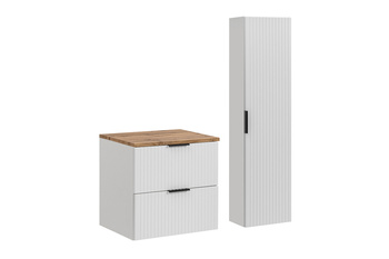 Zestaw meblowy 60cm z blatem i Szafką wysoką Adel White – set-adw b wotan 60cm hc