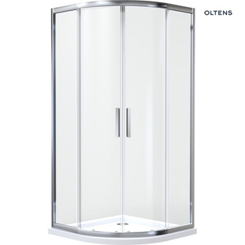 Oltens Vorma kabina prysznicowa 90x90 cm półokrągła chrom połysk/szkło przezroczyste 20102100