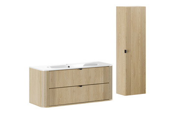 Zestaw meblowy 120cm z umywalką meblową Pure i szafką wysoką Ovalia Cremona – set-ovc 120cm um pure hc