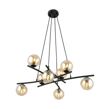 Wisząca lampa na linkach, regulowana, miodowe szklane klosze 8-punktowa ESSA 1204/8