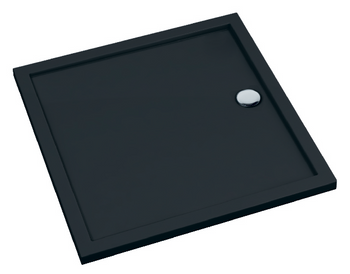 Brodzik akrylowy Sharper Black Mat 80x80x4,5 cm, kwadratowy | 3S.S2K-8080/C/MG