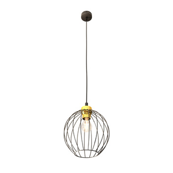 Lampa wisząca druciana okrągła Nando czarna/złota EMIBIG 1368/1