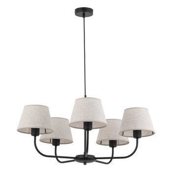 Klasyczny żyrandol 5xE27 czarny/beżowy CHICAGO 3989 TK Lighting