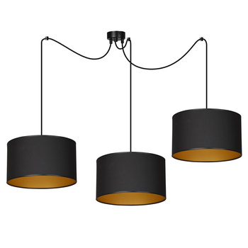Potrójna nowoczesna lampa sufitowa czarny/złoty 60W 184/3 ROTO 3