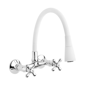 BATERIA ŚCIENNA ROMA Z ELASTYCZNĄ WYLEWKĄ, KOLOR BIAŁY