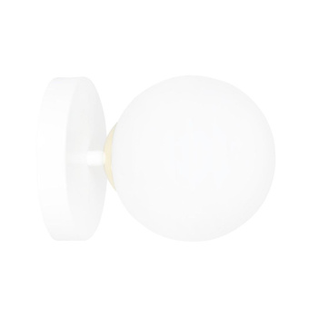 Kinkiet okrągły szklana kula 15cm biały/złoty 40W 1023/K1 FLOKI K1