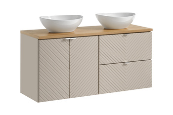 Zestaw meblowy 120cm z blatem i 2 umywalkami nablatowymi Lola Viva Cashmere – set-vic b oak 120cm d/s un lola gw