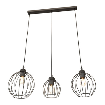 Lampa wisząca druciana na listwie Nando 3xE27 czarna EMIBIG 1369/3