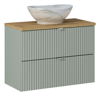 Zestaw meblowy 80cm z blatem i umywalką nablatową Pati Line Reed Green – SET-LRG B OAK 80CM S UN PATI