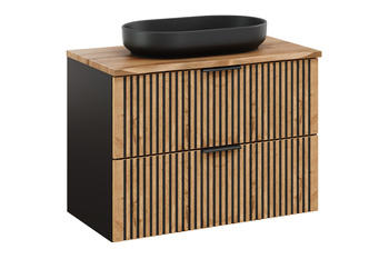 Zestaw meblowy 80cm z blatem i umywalką nablatową River SET-XIL B NAT WOTAN 80CM UN RIVER