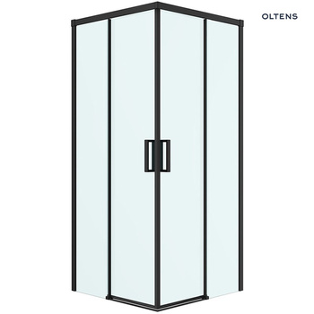 Oltens Breda kabina prysznicowa 90x90 cm kwadratowa czarny mat/szkło 20006300
