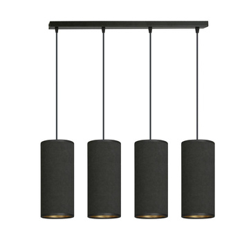 Nowoczesna lampa wiszące tuby na listwie 65cm 4x60W czarny/złoty 1067/4 4