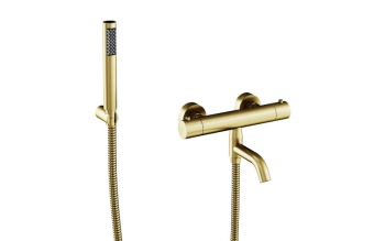 Bateria wannowa ścienna termostatyczna Veo złoto szczotkowane