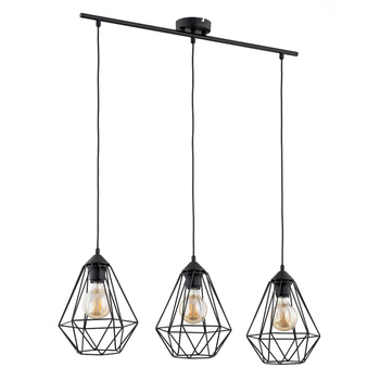 Lampa wisząca 3-punktowa z kloszami KOSMOS 62240 CZARNA